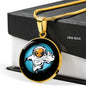 UFO Alien Fan Gift Astronaut Circle Necklace Stainless Steel or 18k Gold 18-22"-Express Your Love Gifts