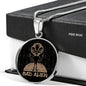 UFO Alien Fan Gift Bad Alien Circle Necklace Stainless Steel or 18k Gold 18-22"-Express Your Love Gifts