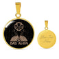 UFO Alien Fan Gift Bad Alien Circle Necklace Stainless Steel or 18k Gold 18-22"-Express Your Love Gifts