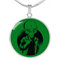 UFO Alien Fan Gift Black And White Circle Necklace Stainless Steel or 18k Gold 18-22"-Express Your Love Gifts