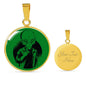 UFO Alien Fan Gift Black And White Circle Necklace Stainless Steel or 18k Gold 18-22"-Express Your Love Gifts