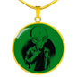 UFO Alien Fan Gift Black And White Circle Necklace Stainless Steel or 18k Gold 18-22"-Express Your Love Gifts