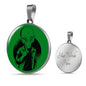 UFO Alien Fan Gift Black And White Circle Necklace Stainless Steel or 18k Gold 18-22"-Express Your Love Gifts
