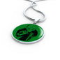 UFO Alien Fan Gift Black And White Circle Necklace Stainless Steel or 18k Gold 18-22"-Express Your Love Gifts