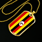 Uganda Flag Necklace Stainless Steel or 18k Gold Dog Tag 24" Chain-Express Your Love Gifts