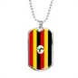 Uganda Flag Necklace Stainless Steel or 18k Gold Dog Tag 24" Chain-Express Your Love Gifts