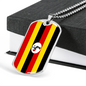 Uganda Flag Necklace Stainless Steel or 18k Gold Dog Tag 24" Chain-Express Your Love Gifts