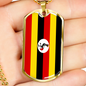 Uganda Flag Necklace Stainless Steel or 18k Gold Dog Tag 24" Chain-Express Your Love Gifts