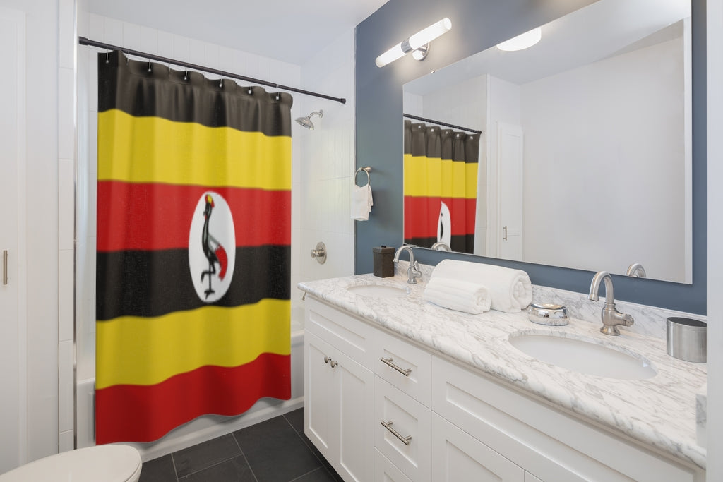 Uganda Flag Stylish Design 71" x 74" Elegant Waterproof Shower Curtain for a Spa-like Bathroom Paradise Exceptional Craftsmanship-Express Your Love Gifts
