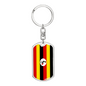 Uganda Flag Swivel Keychain Dog Tag Stainless Steel or 18k Gold-Express Your Love Gifts