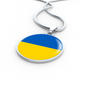 Ukraine Flag Necklace Circle Pendant Stainless Steel or 18k Gold 18-22"-Express Your Love Gifts