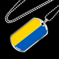Ukraine Flag Necklace Stainless Steel or 18k Gold Dog Tag 24" Chain-Express Your Love Gifts