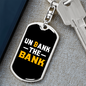 Unbank The Bank Crypto Keychain Stainless Steel or 18k Gold Dog Tag Keyring-Express Your Love Gifts