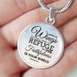 Under His Wings Circle Necklace Stainless Steel or 18k Gold 18-22"-Express Your Love Gifts