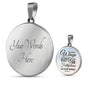Under His Wings Circle Necklace Stainless Steel or 18k Gold 18-22"-Express Your Love Gifts
