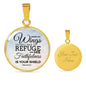 Under His Wings Circle Necklace Stainless Steel or 18k Gold 18-22"-Express Your Love Gifts