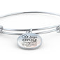Under His Wings Circle Pendant Bangle Stainless Steel or 18k Gold 18-22"-Express Your Love Gifts