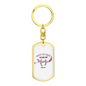 Under His Wings Psalm 91:4 Keychain Stainless Steel or 18k Gold Dog Tag Keyring-Express Your Love Gifts