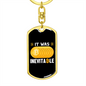 Unevitable Crypto Keychain Stainless Steel or 18k Gold Dog Tag Keyring-Express Your Love Gifts
