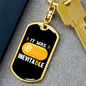Unevitable Crypto Keychain Stainless Steel or 18k Gold Dog Tag Keyring-Express Your Love Gifts