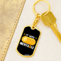 Unevitable Crypto Keychain Stainless Steel or 18k Gold Dog Tag Keyring-Express Your Love Gifts