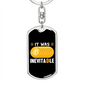 Unevitable Crypto Keychain Stainless Steel or 18k Gold Dog Tag Keyring-Express Your Love Gifts
