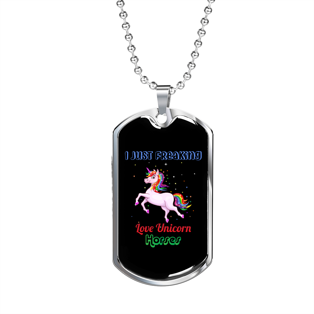 Unicron Horses Horse Necklace Stainless Steel or 18k Gold Dog Tag 24" Chain-Express Your Love Gifts