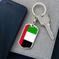 United Arab Emirates Flag Keychain Dog Tag Stainless Steel or 18k Gold-Express Your Love Gifts