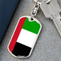 United Arab Emirates Flag Keychain Dog Tag Stainless Steel or 18k Gold-Express Your Love Gifts