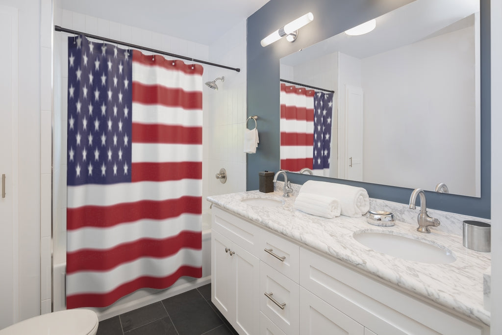 United States Flag Stylish Design 71" x 74" Elegant Waterproof Shower Curtain for a Spa-like Bathroom Paradise Exceptional Craftsmanship-Express Your Love Gifts