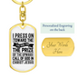 Upward Call Of God Keychain Stainless Steel or 18k Gold Dog Tag Keyring-Express Your Love Gifts