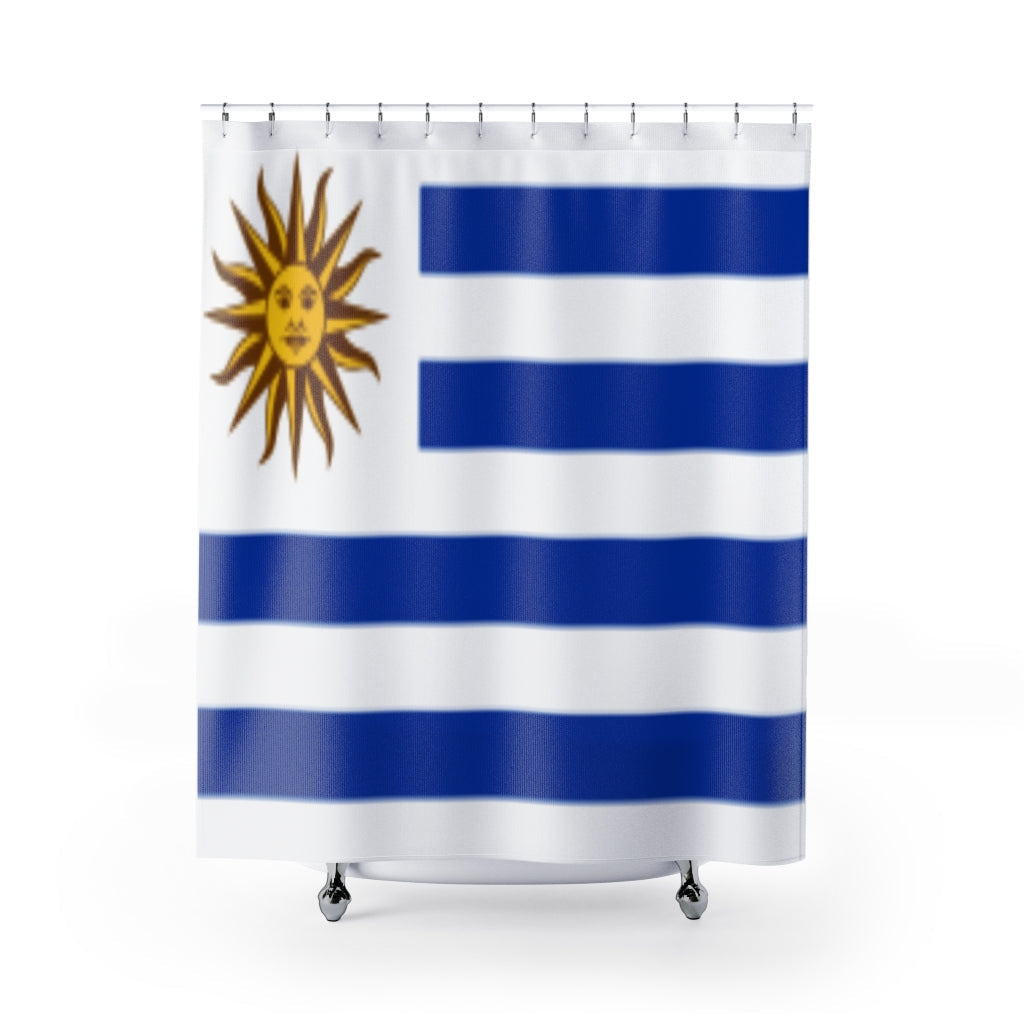 Uruguay Flag Stylish Design 71" x 74" Elegant Waterproof Shower Curtain for a Spa-like Bathroom Paradise Exceptional Craftsmanship-Express Your Love Gifts