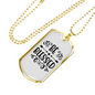 Us Be Blessed Necklace Stainless Steel or 18k Gold Dog Tag 24" Chain-Express Your Love Gifts