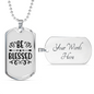 Us Be Blessed Necklace Stainless Steel or 18k Gold Dog Tag 24" Chain-Express Your Love Gifts