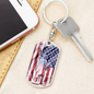 US Flag Distressed With Statue Of Liberty Dog Tag Pendant Keychain Stainless Steel or 18k Gold-Express Your Love Gifts
