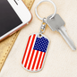 US Flag Traditional Country Pride Dog Tag Pendant Keychain Stainless Steel or 18k Gold-Express Your Love Gifts