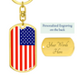 US Flag Traditional Country Pride Dog Tag Pendant Keychain Stainless Steel or 18k Gold-Express Your Love Gifts