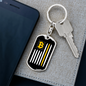 USA Flag Bitcoin Crypto Keychain Stainless Steel or 18k Gold Dog Tag Keyring-Express Your Love Gifts