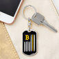 USA Flag Bitcoin Crypto Keychain Stainless Steel or 18k Gold Dog Tag Keyring-Express Your Love Gifts