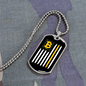 USA Flag Bitcoin Crypto Necklace Stainless Steel or 18k Gold Dog Tag 24" Chain-Express Your Love Gifts
