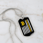 USA Flag Bitcoin Crypto Necklace Stainless Steel or 18k Gold Dog Tag 24" Chain-Express Your Love Gifts
