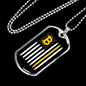 USA Flag Bitcoin Crypto Necklace Stainless Steel or 18k Gold Dog Tag 24" Chain-Express Your Love Gifts