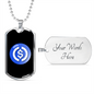 USD Coin Crypto Necklace Stainless Steel or 18k Gold Dog Tag 24" Chain-Express Your Love Gifts