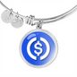 USD Coin (USDC) Bracelet Stainless Steel or 18k Gold Circle Bangle-Express Your Love Gifts