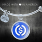 USD Coin (USDC) Bracelet Stainless Steel or 18k Gold Circle Bangle-Express Your Love Gifts