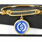 USD Coin (USDC) Bracelet Stainless Steel or 18k Gold Circle Bangle-Express Your Love Gifts