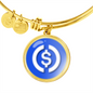 USD Coin (USDC) Bracelet Stainless Steel or 18k Gold Circle Bangle-Express Your Love Gifts