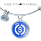 USD Coin (USDC) Bracelet Stainless Steel or 18k Gold Circle Bangle-Express Your Love Gifts