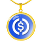 USD Coin (USDC) Circle Necklace Stainless Steel or 18k Gold 18-22"-Express Your Love Gifts
