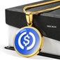 USD Coin (USDC) Circle Necklace Stainless Steel or 18k Gold 18-22"-Express Your Love Gifts